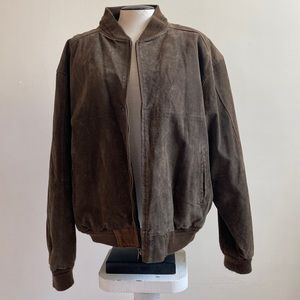 Vintage lined leather aviator bomber workwear jacket, men’s size XL
